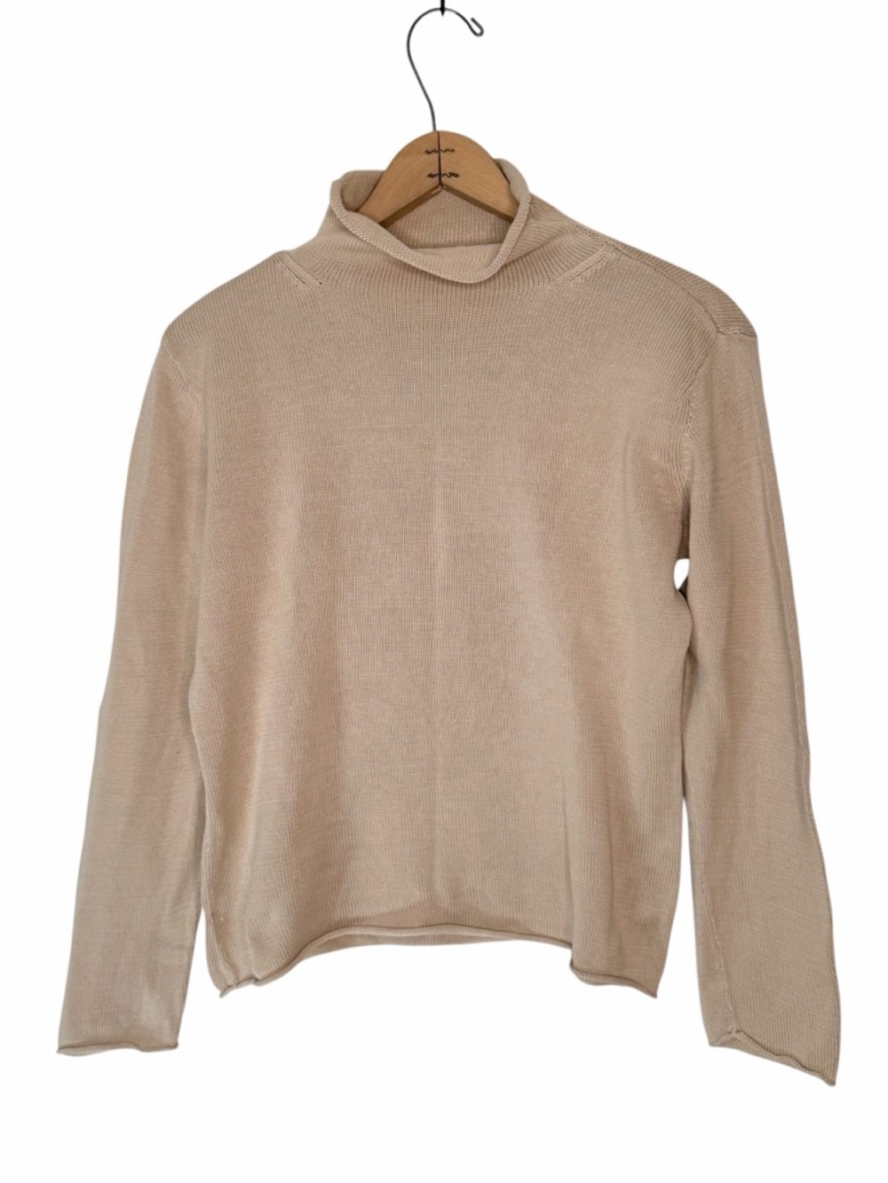 J. Jill Tan Silk Blend Rollneck Sweater Size Small
